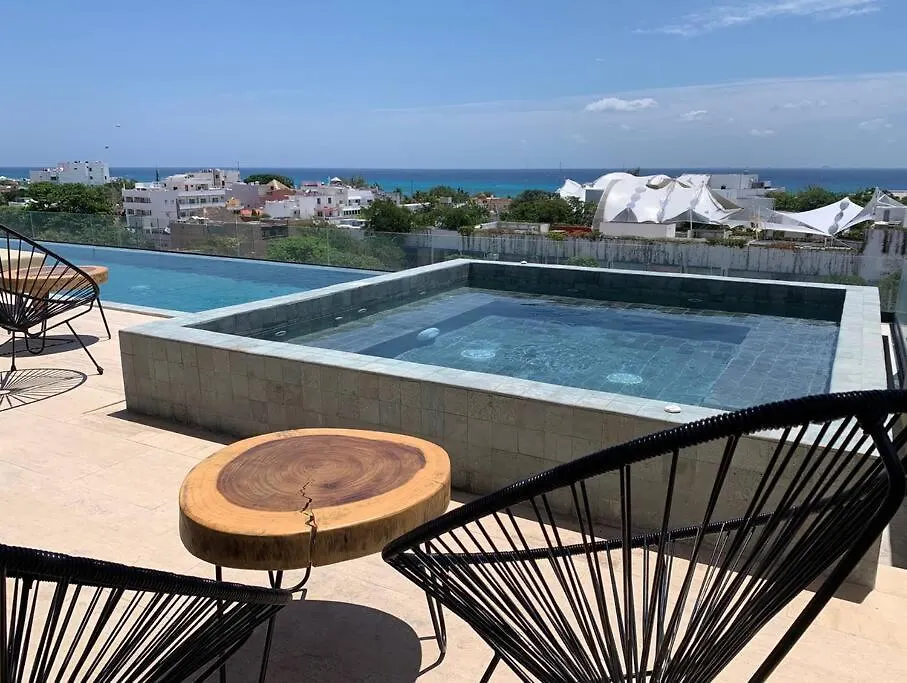 公寓 Kaab South Beach - Beautiful Big Studio - Rooftop Pool Ocean View 普拉亚卡门 墨西哥