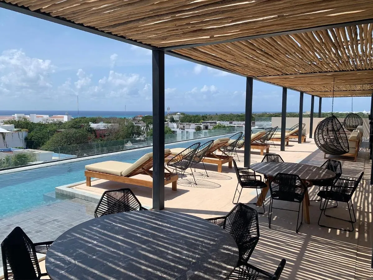 Kaab South Beach - Beautiful Big Studio - Rooftop Pool Ocean View 普拉亚卡门 0*,  墨西哥